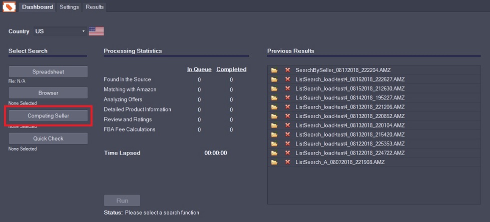 Search By Competing Seller 1 Competing Seller Dashboard